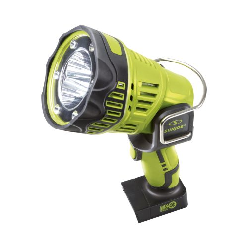 Top-Angled view of the Sun Joe 24-Volt Cordless Flashlight/Flood Light/Spot Light.