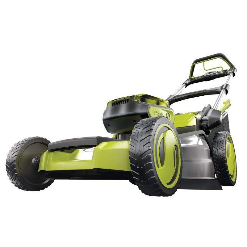 Sun Joe 48-volt cordless self-propelled 21-inch lawn mower.