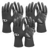 Sun Joe 3-pack of Nitrile-Palm Reusable Black Gloves for Gardening, DIY Work, Cleaning, and More.