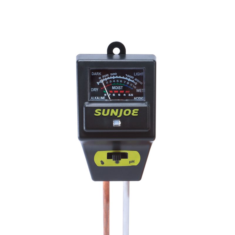 Sun Joe 3-in-1 Soil Meter with Moisture, pH, and Light Meter.