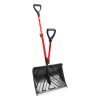 Snow Joe 18-inch Red Shovelution Strain-Reducing Snow Shovel with spring assisted handle.