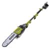 Sun Joe 100-volt 10-inch Cordless Modular Pole Chain Saw Kit.